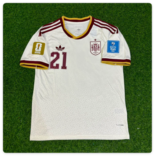 with FIFA World Cup Patch Fan Version 2026 Spain 21 Oyarzabal Away Soccer Jersey España Camisetas de Futbol