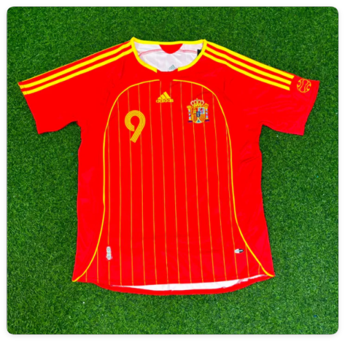 Retro Jersey 2006 Spain Fernando Torres 9 Home Soccer Jersey Vintage Football Shirt