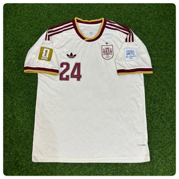 with FIFA World Cup Patch Fan Version 2026 Spain Marc Cucurella 24 Away Soccer Jersey España Camisetas de Futbol