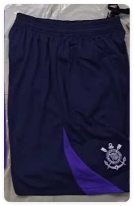 Fan Version 2026-2027 Corinthians Black/Purple Soccer Training Shorts Football Shorts