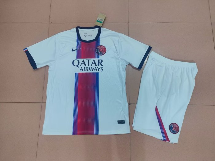 Adult Uniform 2026-2027 PSG Away White Soccer Jersey Shorts Men's Paris Football Maillot