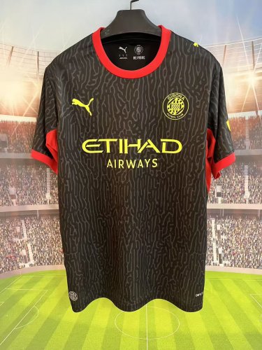 Horona Camisetas de Futbol Fan Version 2026-2027 Girona Away Black Soccer Jersey