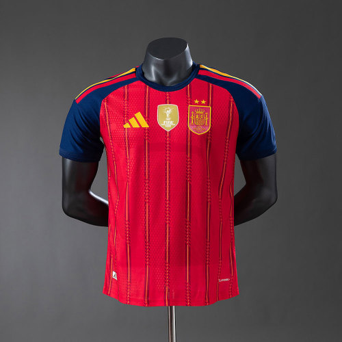 with 2 Stars+FIFA World Champions 2026 Patch Fan Version 2026 Spain Home Soccer Jersey España Camisetas de Futbol
