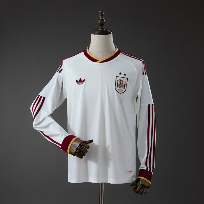 with 2 Stars Long Sleeve Fan Version 2026 Spain Away Soccer Jersey España Camisetas de Futbol