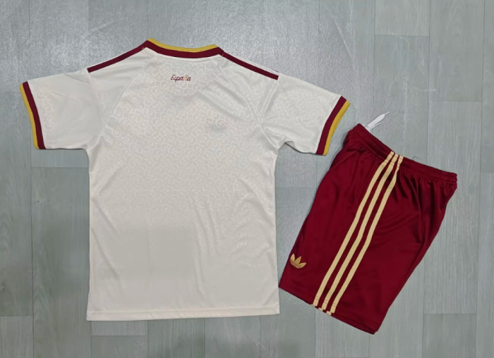with 2 Stars Youth Uniform Kids Kit 2026 Spain Away Soccer Jersey Shorts Child Football Set