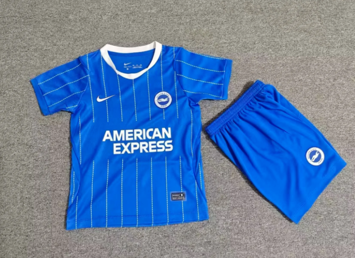 Youth Uniform Kids Kit 2026-2027 Brighton & Hove Albion Home Soccer Jersey Shorts Child Football Set