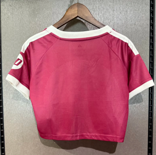 Women 2026-2027 Real Madrid Third Away Pink Crop Soccer Shirt Girl Football Jersey