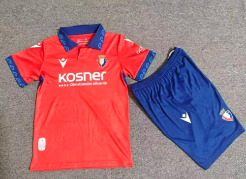 Youth Uniform Kids Kit 2026-2027 Osasuna Home Soccer Jersey Shorts Child Football Set