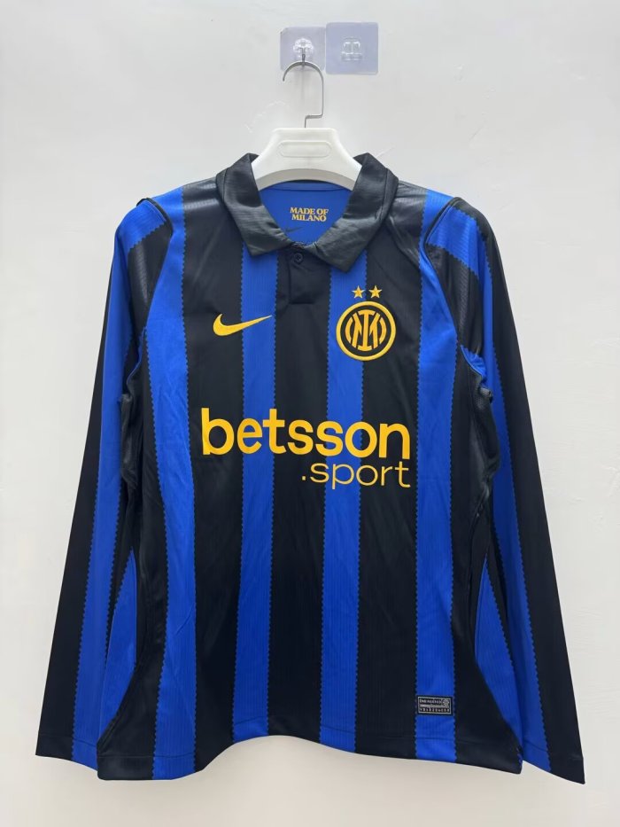 Long Sleeve Fan Version 2026-2027 Inter Milan Home Soccer Jersey Football Shirt