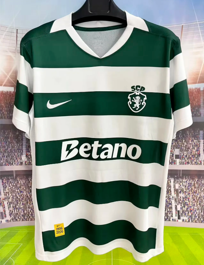 Fan Version 2026-2027 Sporting Lisbon Home Football Shirt Men's Soccer Jersey