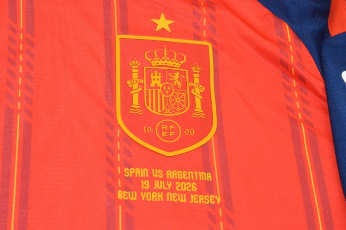 with Final Match Details+World Cup Patch Player Version 2026 Spain Home Soccer Jersey España Camisetas de Futbol