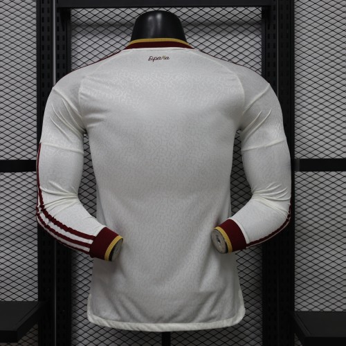 with 2 Stars Long Sleeve Player Version 2026 Spain Away Soccer Jersey España Camisetas de Futbol