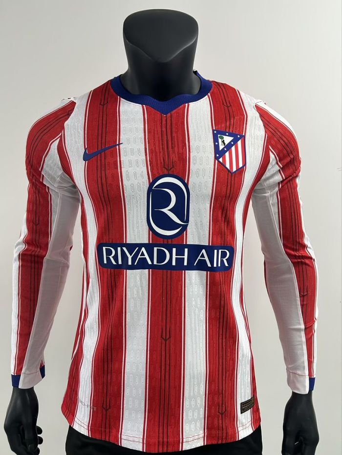 Long Sleeve Player Version 2026-2027 Atletico Madrid Home Soccer Jersey Atlético Madrid Football Shirt