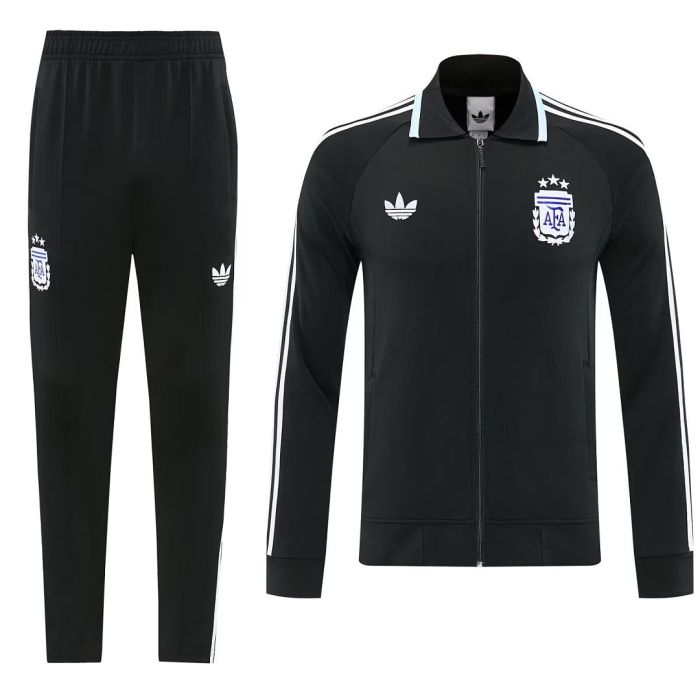 2026-2027 Argentina Black/White Soccer Tracksuit Jacket Football Jacket and Pants