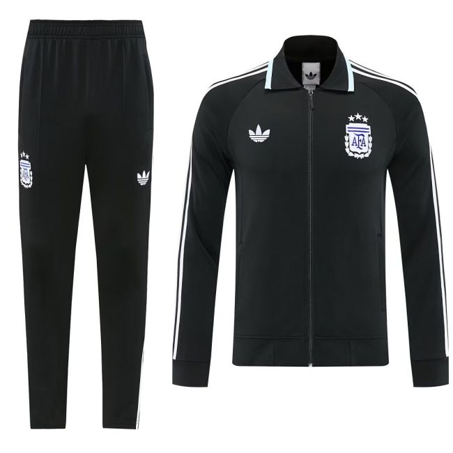 2026-2027 Argentina Black/White Soccer Tracksuit Jacket Football Jacket and Pants