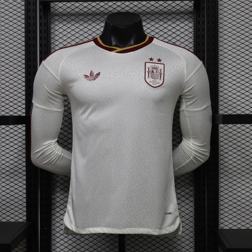 with 2 Stars Long Sleeve Player Version 2026 Spain Away Soccer Jersey España Camisetas de Futbol