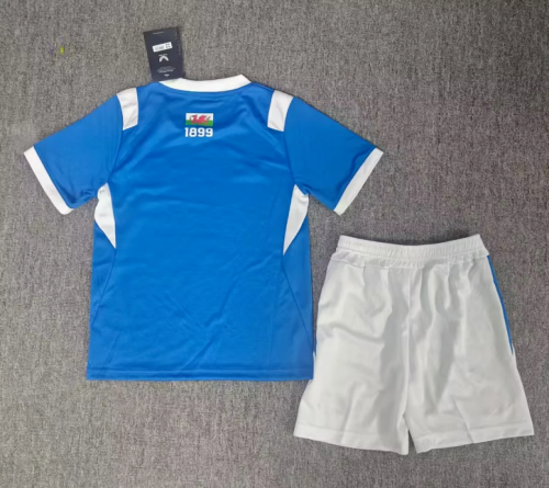 Youth Uniform Kids Kit 2026-2027 Cardiff City Home Soccer Jersey Shorts Child Football Set