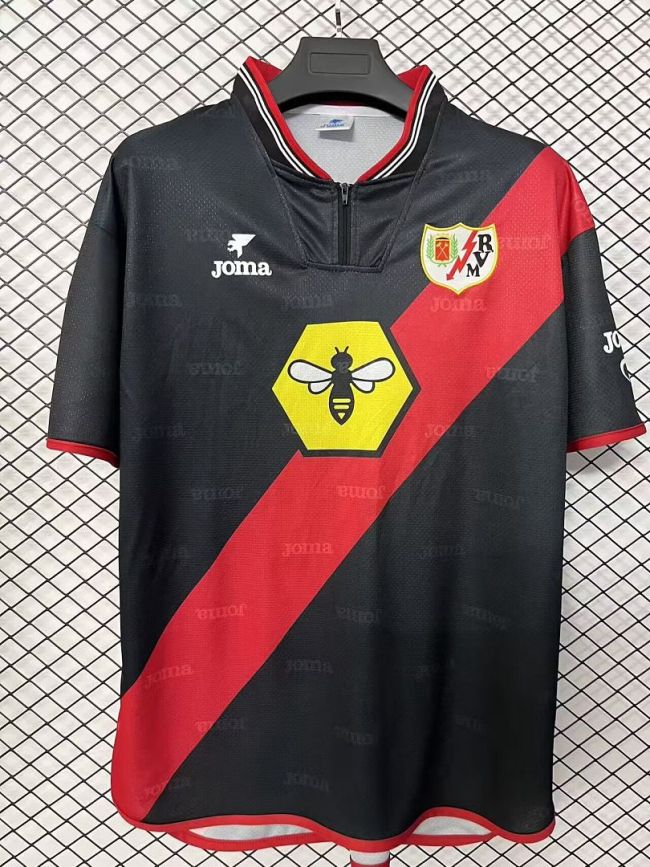 Retro Jersey 2000-2001 Rayo Vallecano Away Black Soccer Jersey Vintage Camisetas de Futbol