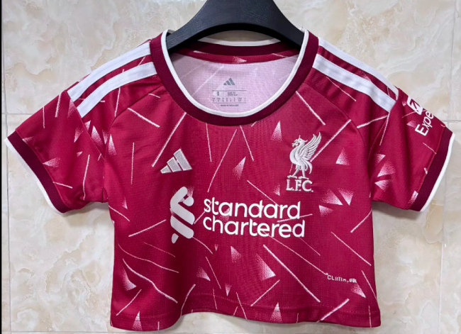 Women 2026-2027 Liverpool Home Crop Soccer Shirt Girl Football Jersey