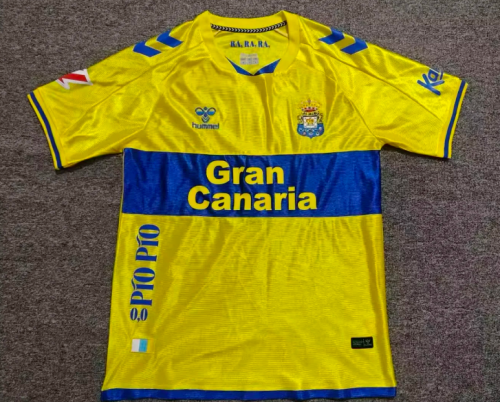 with LALIGA Patch Fan Version 2026-2027 Las Palmas Home Soccer Jersey Football Shirt