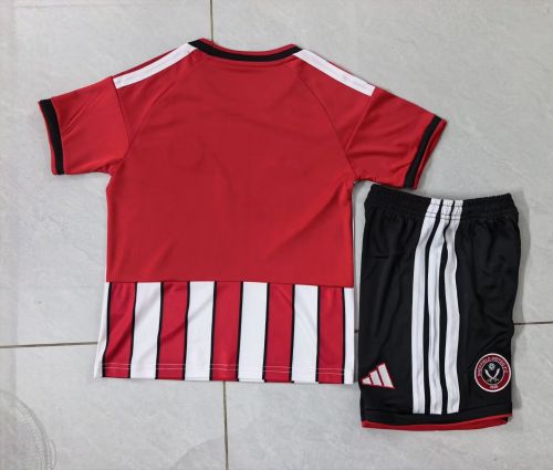 Youth Uniform Kids Kit 2026-2027 Sheffield United Home Soccer Jersey Shorts Child Football Set