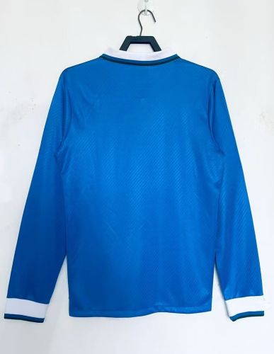 Long Sleeve Retro Jersey 1995-1997 Brazil Away Blue Soccer Jersey Vintage Brasil Camisetas de Futbol