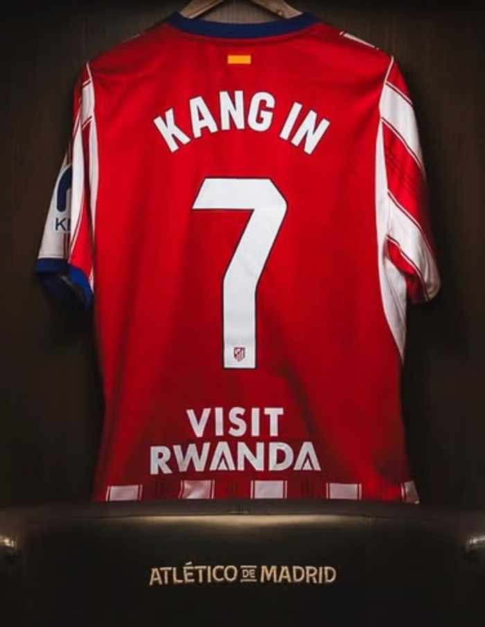 Player Version 2026-2027 Atletico Madrid KANGIN 7 Home Soccer Jersey Atlético Madrid Football Shirt
