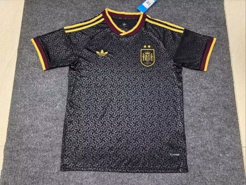 with 2 Stars Fan Version 2026 Spain Black Special Edition Soccer Jersey España Camisetas de Futbol
