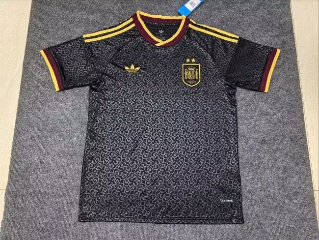 with 2 Stars Fan Version 2026 Spain Black Special Edition Soccer Jersey España Camisetas de Futbol