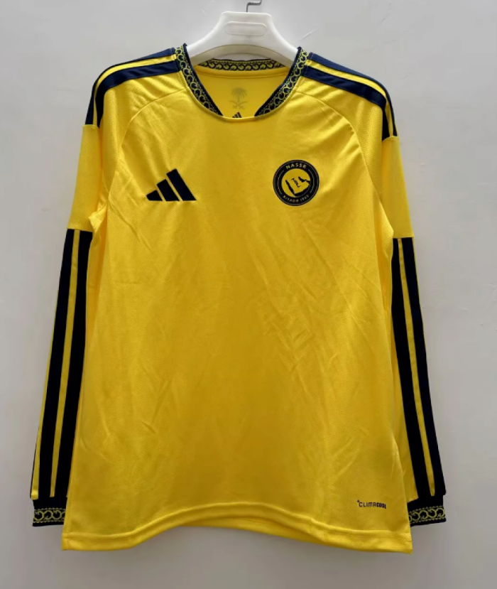 Long Sleeve Fan Version 2026-2027 Al Nassr Away Dark Blue Soccer Jersey Football Shirt