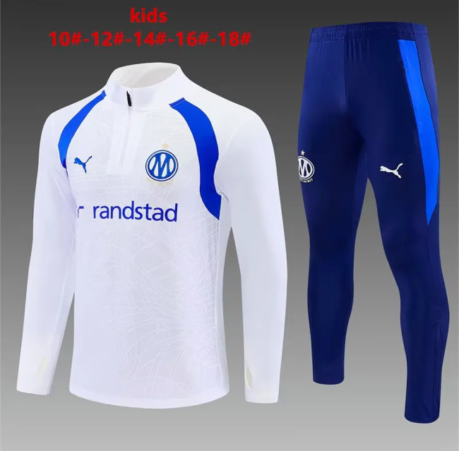 Youth 2026-2027 Inter Milan White Soccer Training Sweater and Pants Child Football Kit