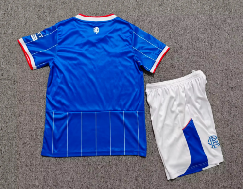 Youth Uniform Kids Kit 2026-2027 Rangers Home Soccer Jersey Shorts Child Football Set