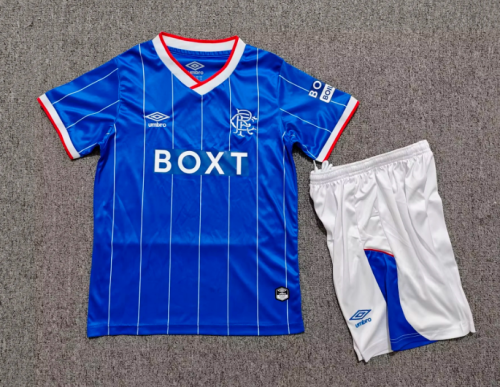 Youth Uniform Kids Kit 2026-2027 Rangers Home Soccer Jersey Shorts Child Football Set