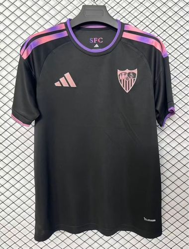 Fans Version 2026-2027 Sevilla Third Away Black Soccer Jersey Football Shirt