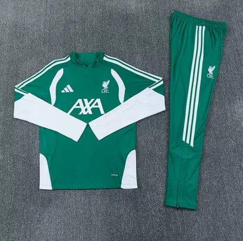 2026-2027 Liverpool Green/White Soccer Training Sweater and Pants Football Kit