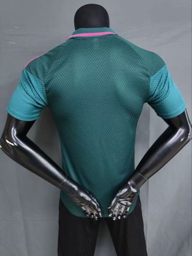 with zipper Player Version 2026-2027 Real Madrid Green Soccer Polo Real Football Shirt