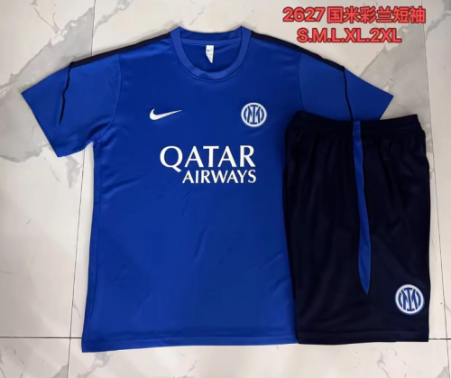 Adult Uniform 2026-2027 Inter Milan Blue Soccer Training Jersey and Shorts Football Kits