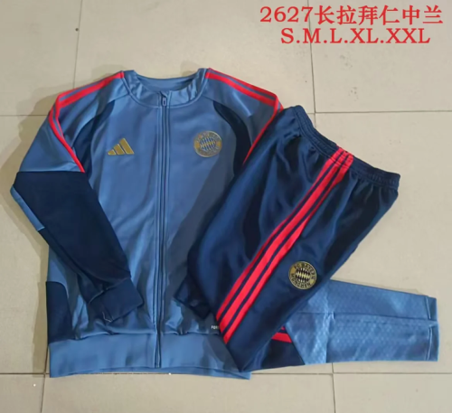 2026-2027 Bayern Munich Blue Soccer Tracksuit Jacket Football Jacket and Pants