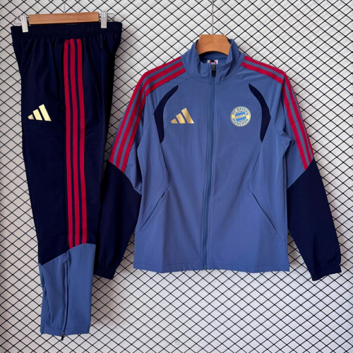2026-2027 Bayern Munich Blue Soccer Tracksuit Jacket Football Jacket and Pants
