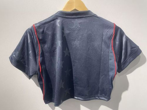 Women 2026 USA Away Black Crop Soccer Shirt Girl Football Jersey
