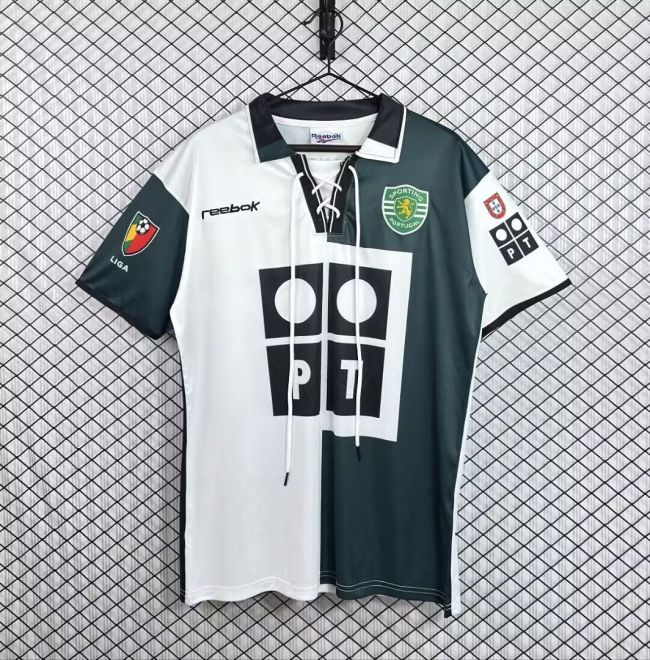 Retro Jersey 2001-2004 Sporting Lisbon Home Soccer Jersey Vintage Football Shirt
