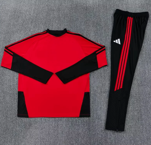 2026-2027 Manchester United Red/Black Soccer Training Sweater and Pants Football Kit