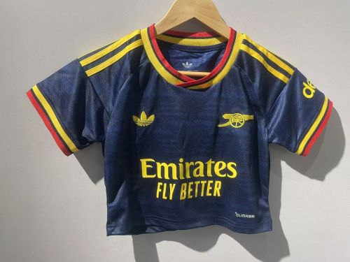 Women 2026-2027 Arsenal Away Dark Blue Crop Soccer Shirt Girl Football Jersey