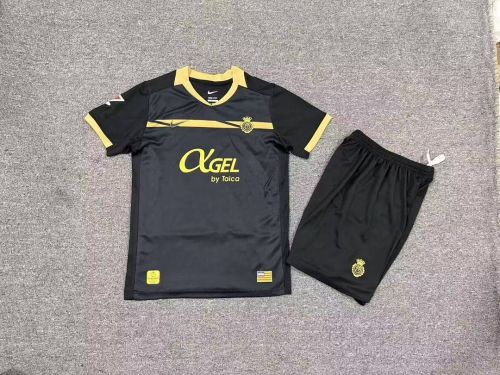 with LALIGA Patch Youth Uniform Kids Kit 2026-2027 Mallorca Away Black Soccer Jersey Shorts Child Football Set