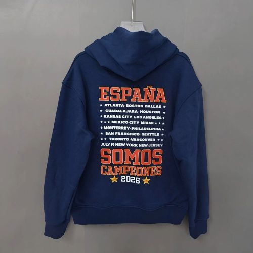 2026 Spain Dark Blue Champion Soccer Training Hoodie Football Hoody