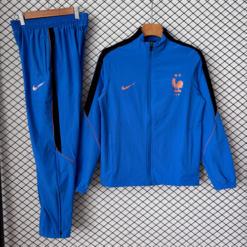 2026-2027 France Blue Soccer Windbreaker Tracksuit Jacket Football Jacket and Pants