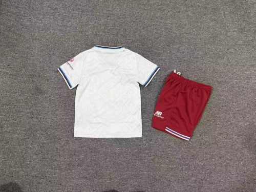 with Sponor Logo Youth Uniform Kids Kit 2026-2027 West Ham United Third Away White Soccer Jersey Shorts Child Football Set