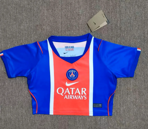 Women 2026-2027 PSG Home Crop Soccer Shirt Girl Paris Football Jersey