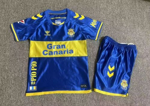 with LALIGA Patch Youth Uniform Kids Kit 2026-2027 Las Palmas Away Blue Soccer Jersey Shorts Child Football Set