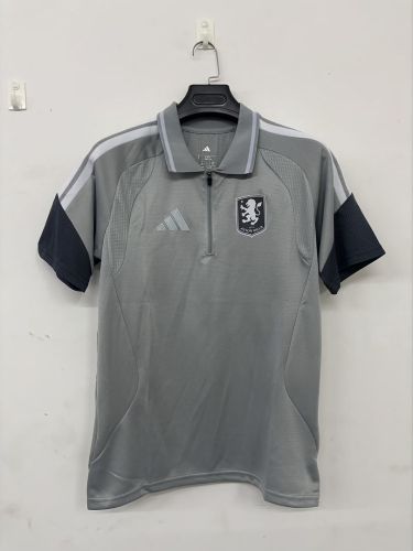 Fan Version 2026-2027 Aston Villa Grey Football Shirt Soccer Polo